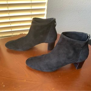 ZARA Black Suede Leather High Heel Ankle Boots Booties Womens EU 40 US 9.5